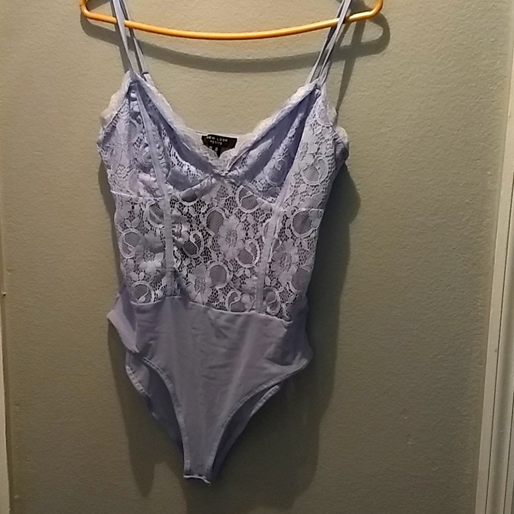 NWT ASOS Lacy Spaghetti Stap BodySuit Petite
